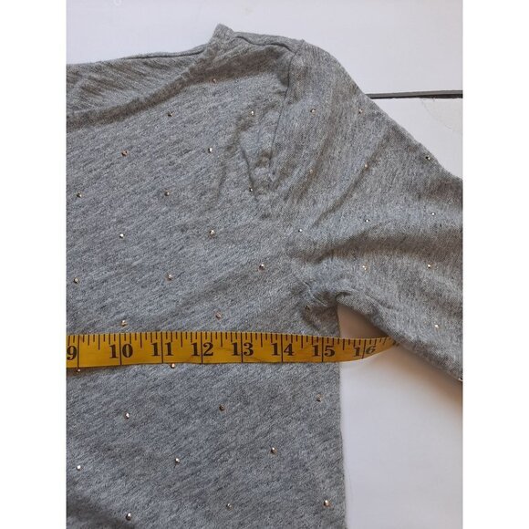 J. Crew Gray Long Sleeve metal Studded Shirt Size M Casual Preppy Classic Office - Picture 7 of 9